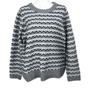 Croft & Barrow Gray Fairisle Pullover Grandpa Sweater NWOT